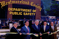John Murtha at the ribbon cutting for the Westmoreland County Department of Public Safety. c. 2000.