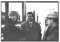 John Murtha visiting steel workers, 1974.