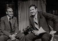 John Murtha with Speaker of the House Jim Wright on Murtha's TV show, Capitol Commentary. 1979.