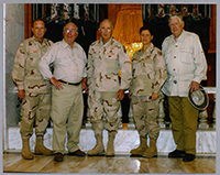 John Murtha visiting armed forces during a trip to Iraq, 2005.