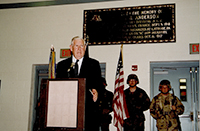 John Murtha speaking at the dedication of the Latrobe and Derry Armory. 2002.